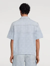 Denim Jacquard Short-Sleeve Shirt