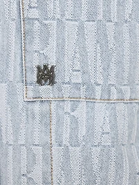 Denim Jacquard Short-Sleeve Shirt