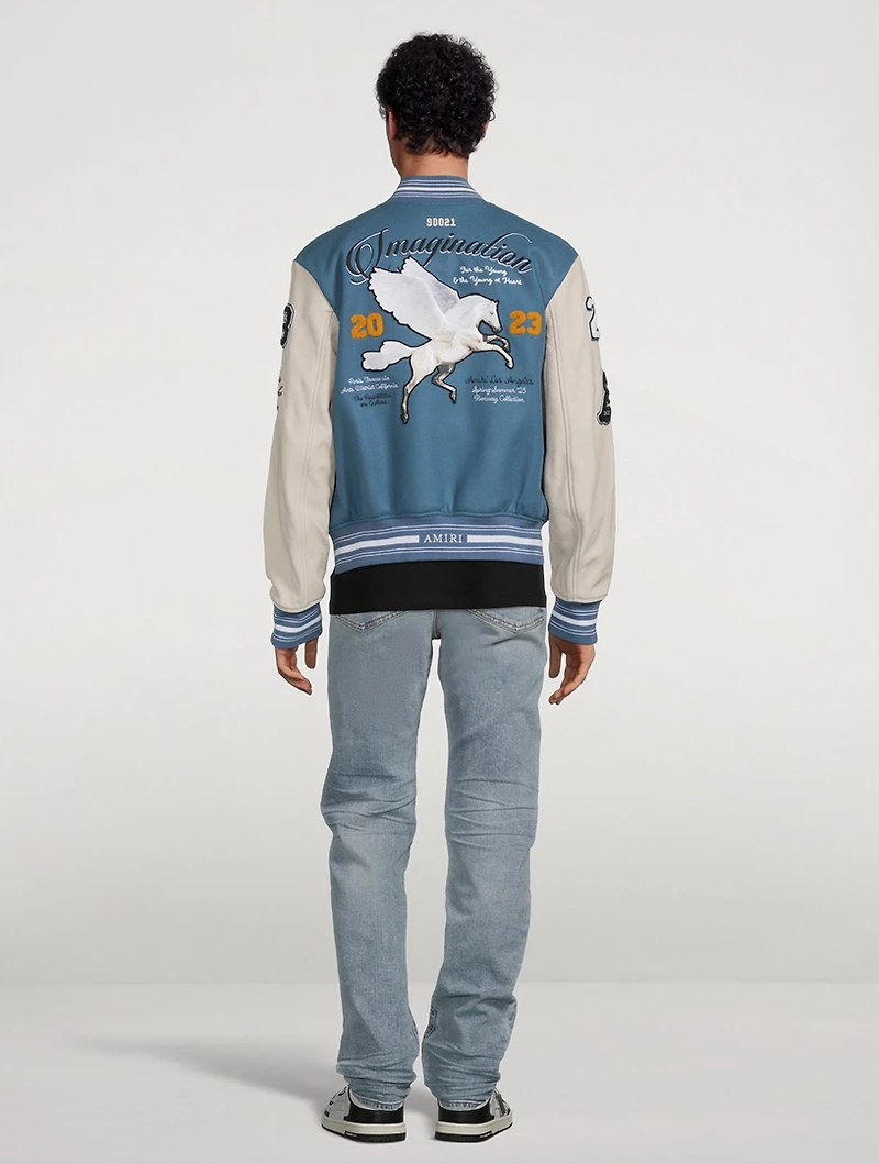 Wool-Blend Oversized Varsity Jacket