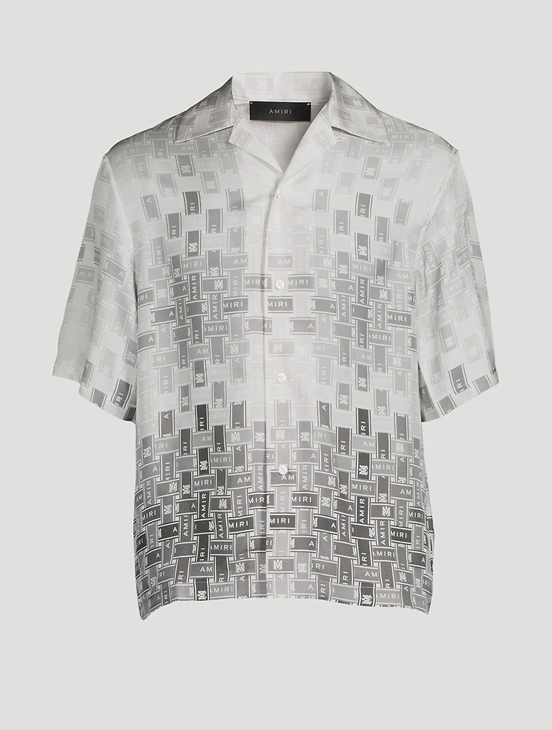 Gradient Tape Silk Bowling Shirt