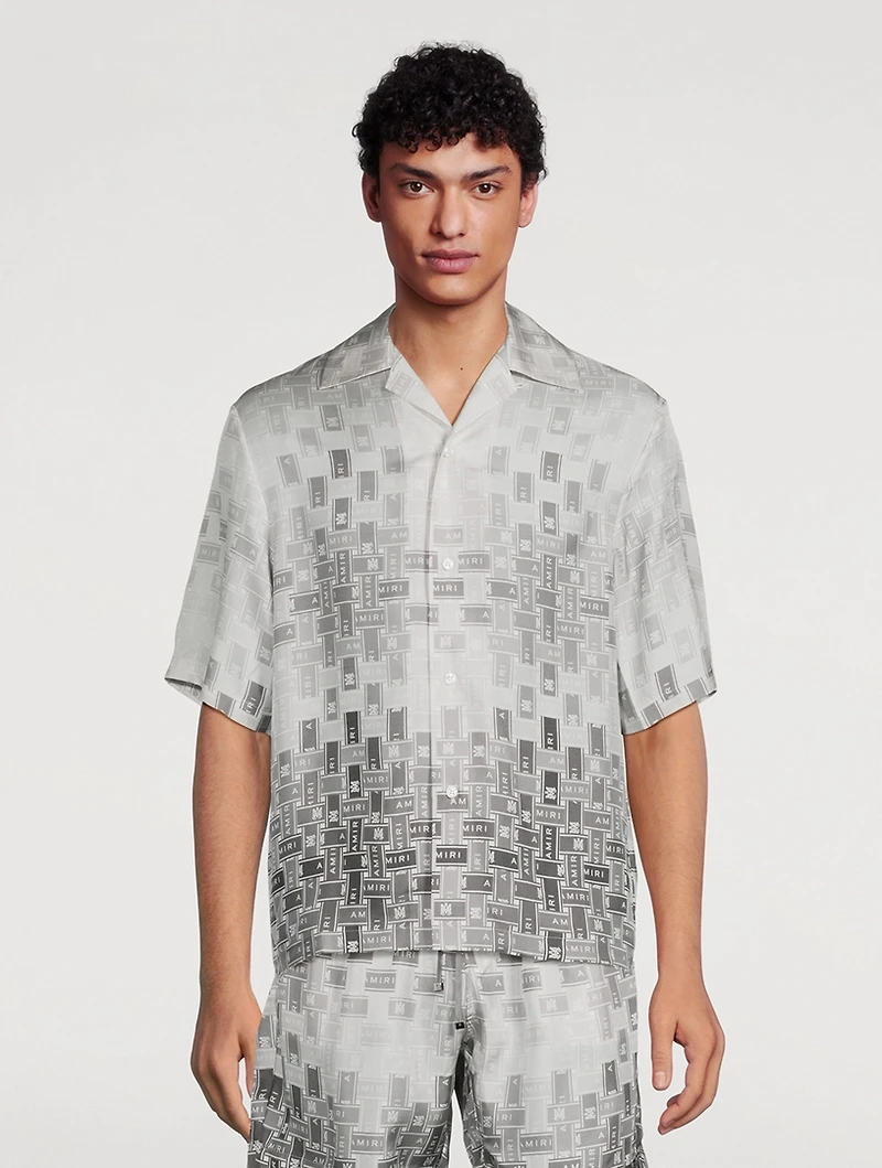 Gradient Tape Silk Bowling Shirt