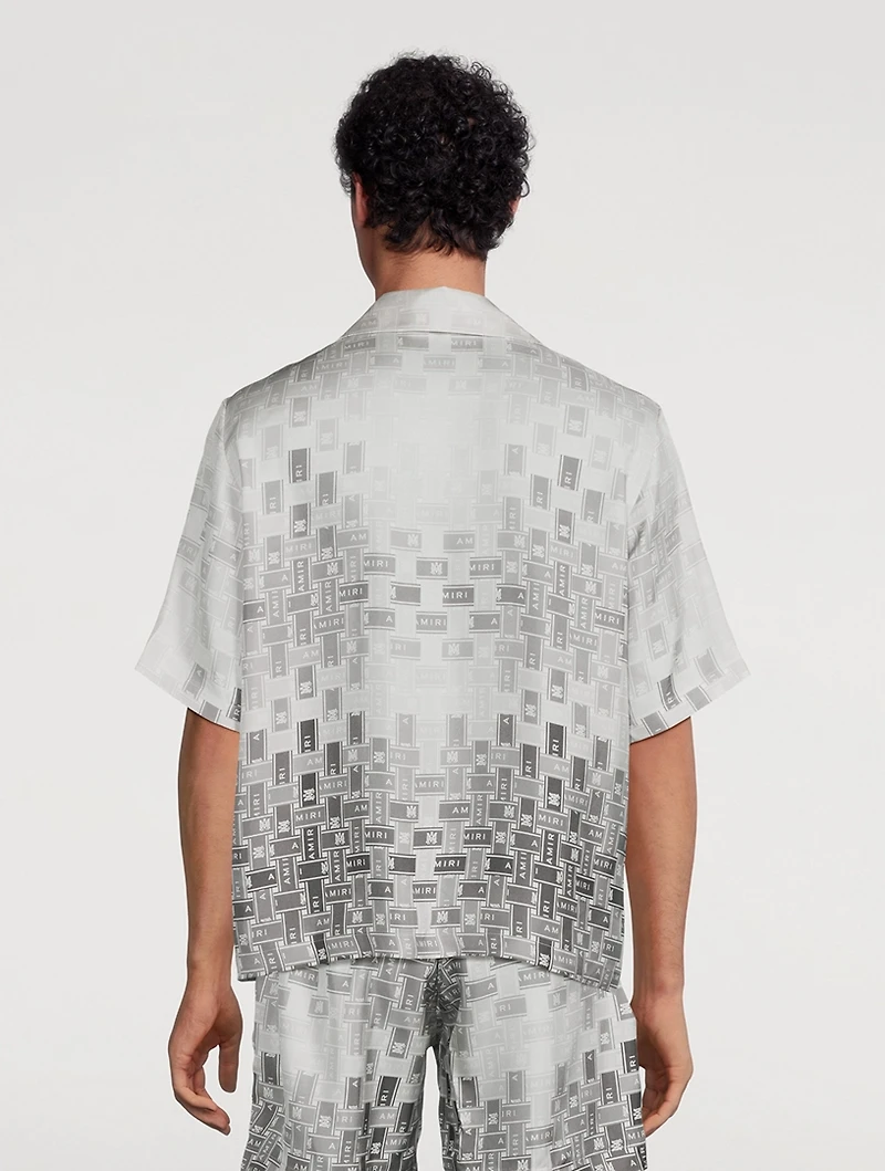 Gradient Tape Silk Bowling Shirt