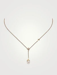 Trend 18K White Gold Freshwater Pearl And Diamond Necklace