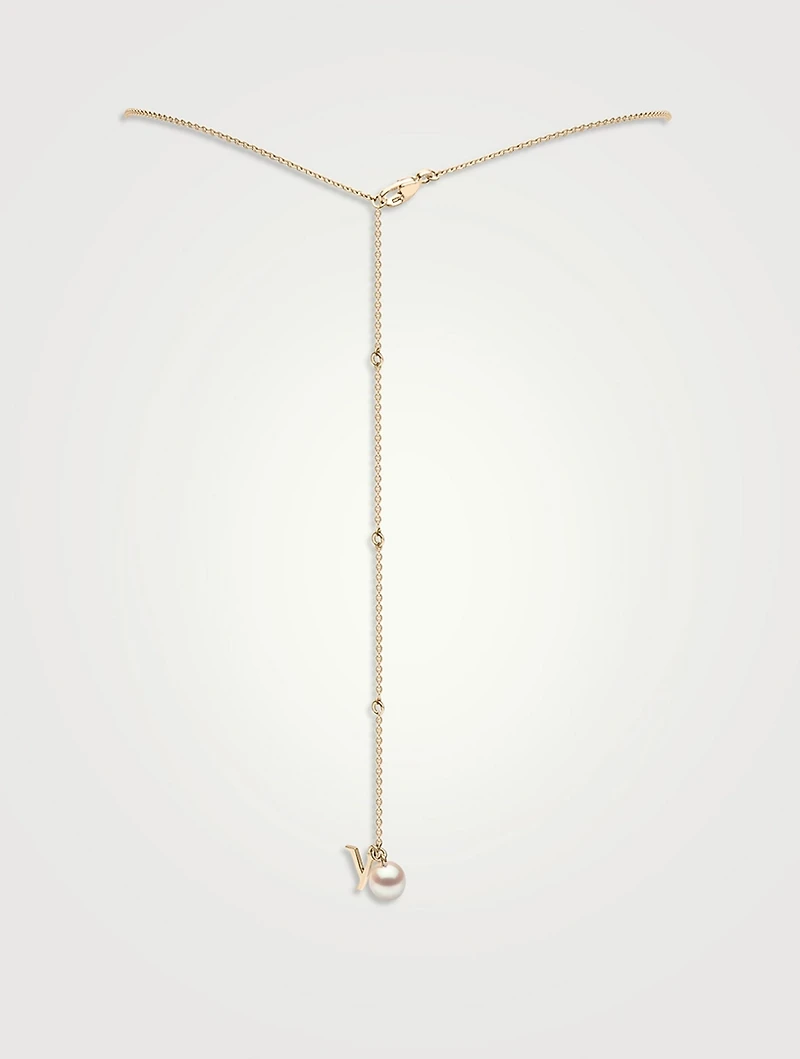 Trend 18K White Gold Freshwater Pearl And Diamond Necklace