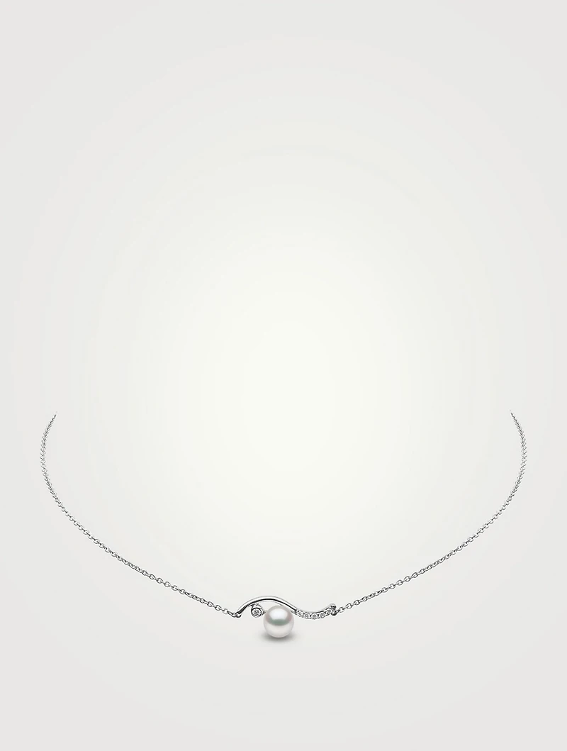 Trend 18K Gold Freshwater Pearl And Diamond Necklace