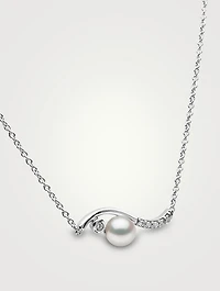 Trend 18K Gold Freshwater Pearl And Diamond Necklace