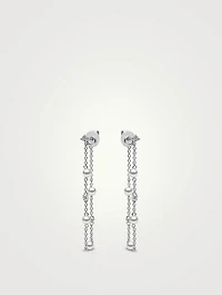Trend 18K White Gold Freshwater Pearl And Diamond Earrings