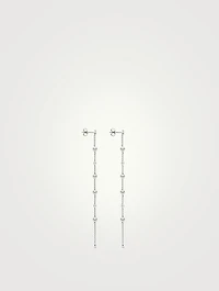 Trend 18K White Gold Freshwater Pearl And Diamond Earrings