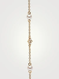 Trend 18K Gold Freshwater Pearl And Diamond Earrings