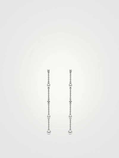 Trend 18K Gold Freshwater Pearl And Diamond Earrings