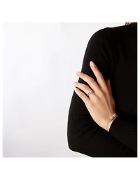 Sleek 18K White Gold Akoya Pearl And Diamond Ring