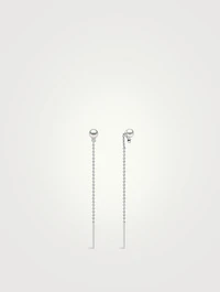 Trend 18K White Gold Freshwater Pearl And Diamond Earrings
