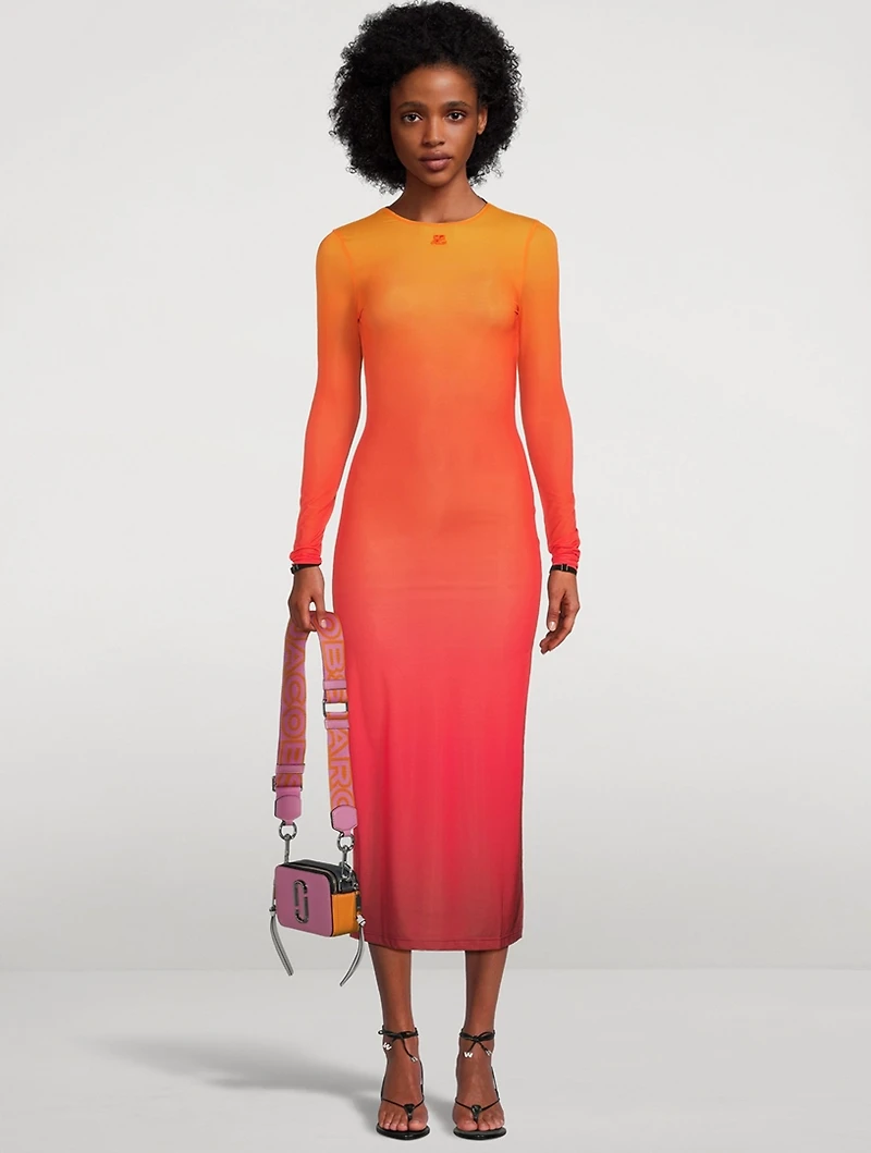 Backless Gradient Midi Dress