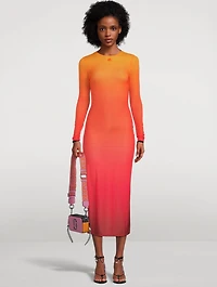 Backless Gradient Midi Dress