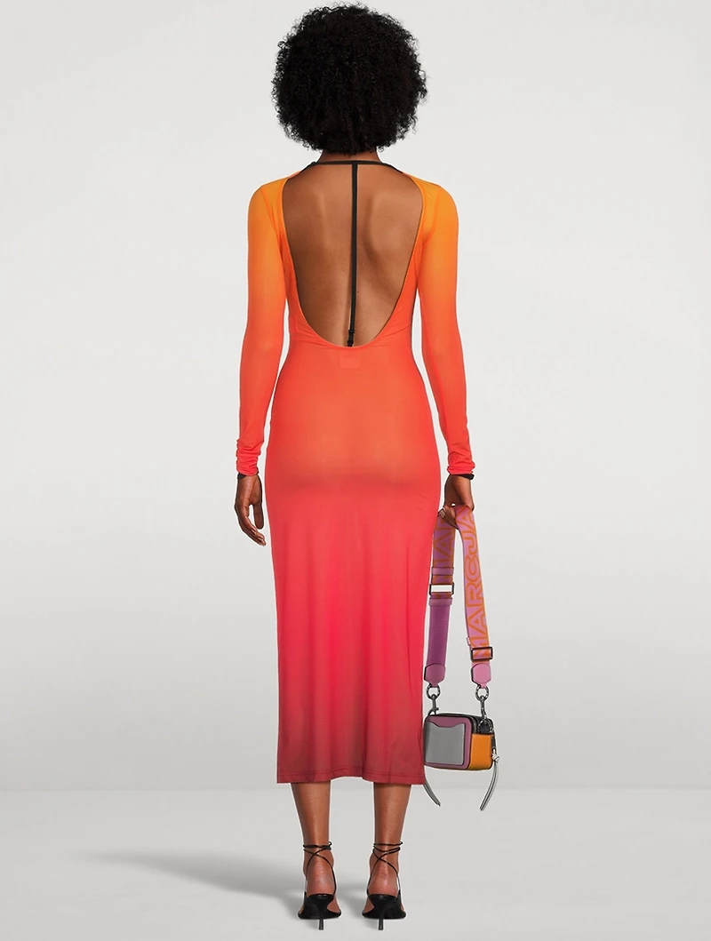 Backless Gradient Midi Dress