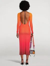 Backless Gradient Midi Dress