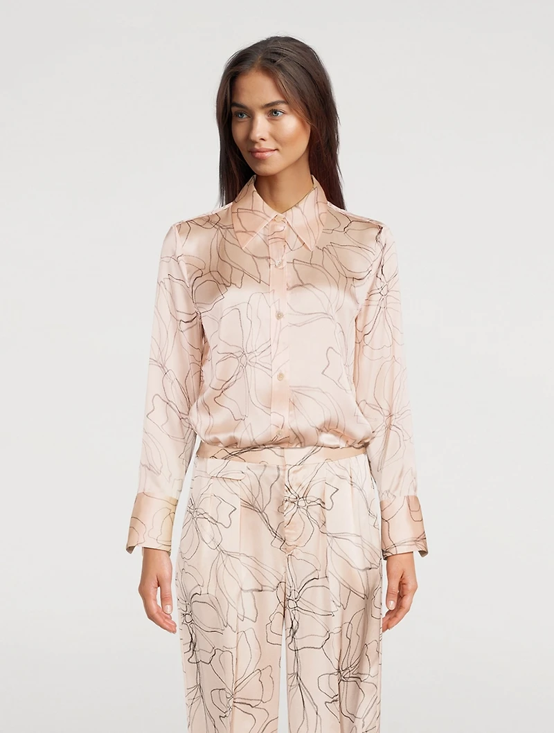 Leona Silk Shirt Floral Print