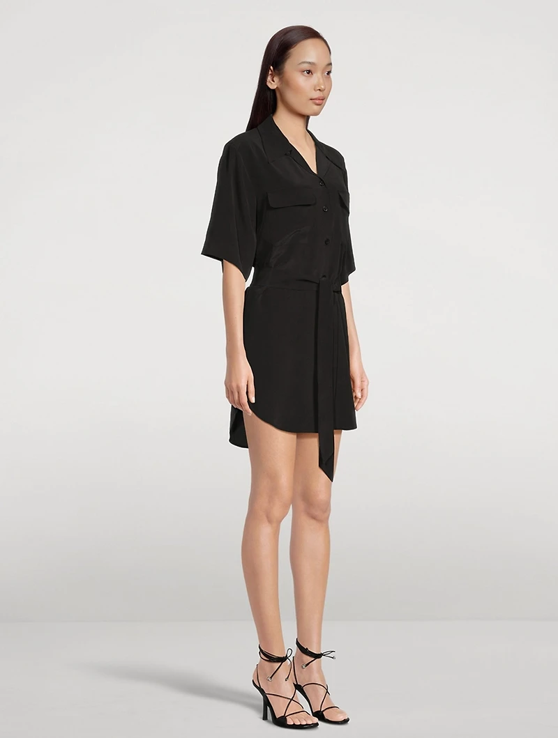 Mila Belted Silk Shirt Dress