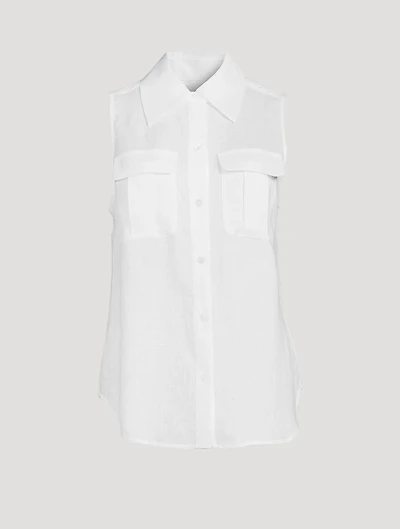Camila Sleeveless Linen Shirt