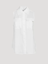 Camila Sleeveless Linen Shirt