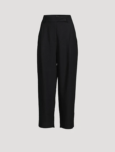 Deep Pleat Straight-Leg Trousers