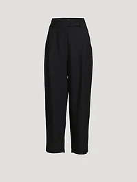 Deep Pleat Straight-Leg Trousers