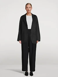 Deep Pleat Straight-Leg Trousers
