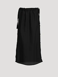 Drawstring Midi Skirt With Side Buttons