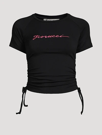Squiggle Logo Ruched T-Shirt