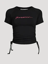 Squiggle Logo Ruched T-Shirt