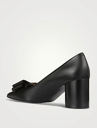 Double-Bow Leather Pumps