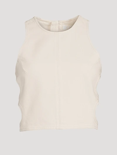 Cut-Out Cotton And Hemp Crop Top