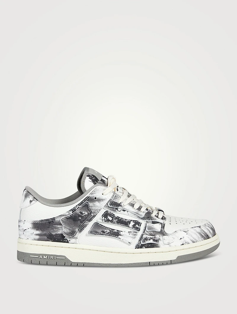Skel Tie-Dye Leather And Canvas Sneakers