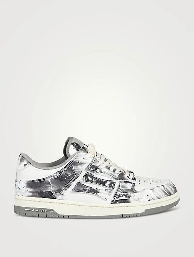 Skel Tie-Dye Leather And Canvas Sneakers