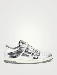 Skel Tie-Dye Leather And Canvas Sneakers