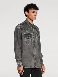 Denim Trompe L'oeil Fluid Shirt