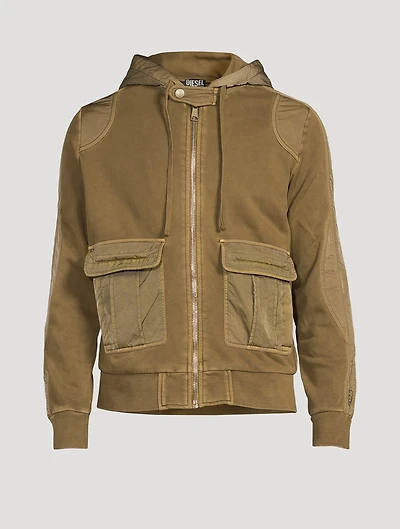 Cotton Hoodie With Nylon Accents