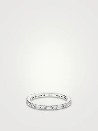14K White Gold Alternating Shapes Band With Lab Grown Diamonds