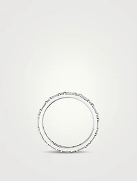 14K White Gold Alternating Shapes Band With Lab Grown Diamonds