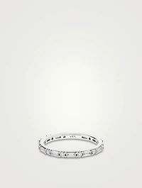 14K White Gold Alternating Shapes Band With Lab Grown Diamonds