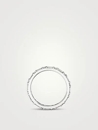 14K White Gold Alternating Shapes Band With Lab Grown Diamonds