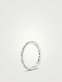 14K White Gold Alternating Shapes Band With Lab Grown Diamonds