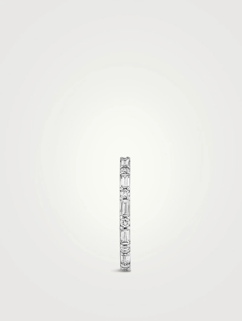 14K White Gold Alternating Shapes Band With Lab Grown Diamonds
