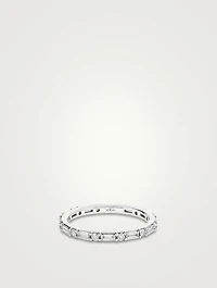 14K White Gold Alternating Shapes Band With Lab Grown Diamonds