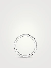 14K White Gold Alternating Shapes Band With Lab Grown Diamonds