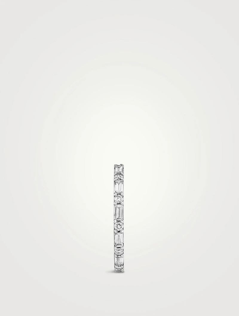 14K White Gold Alternating Shapes Band With Lab Grown Diamonds