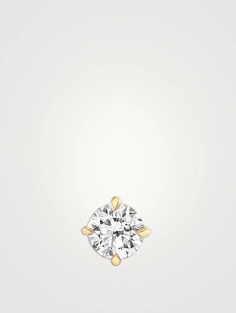 14K Gold Brilliant Round VRAI Created Diamond Solitaire Stud Earring