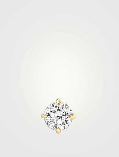 14K Gold Brilliant Round VRAI Created Diamond Solitaire Stud Earring