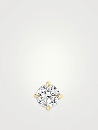 14K Gold Brilliant Round VRAI Created Diamond Solitaire Stud Earring