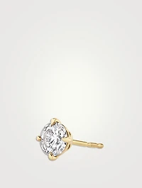 14K Gold Brilliant Round VRAI Created Diamond Solitaire Stud Earring